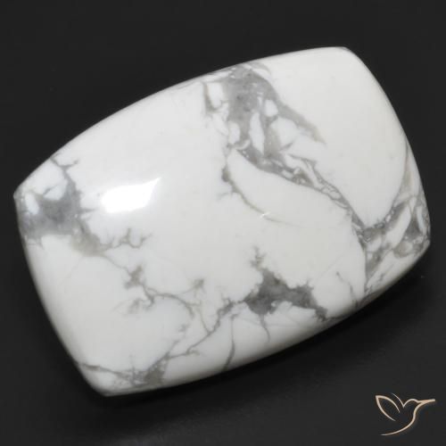 Howlite Bianco grigio naturale da 24.16 ct, Cuscino, Opaco
