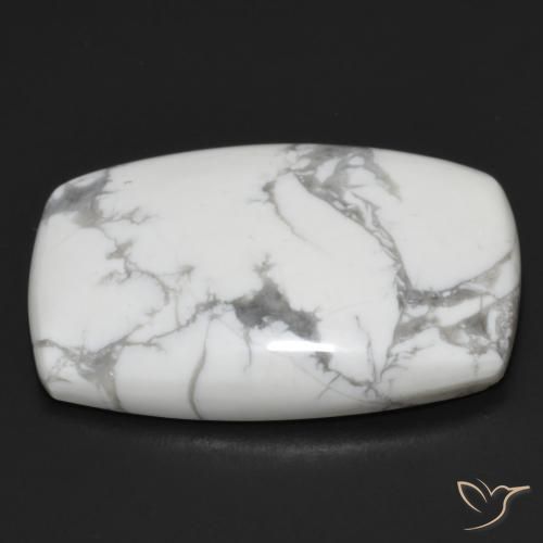 Howlite Bianco grigio naturale da 24.16 ct, Cuscino, Opaco