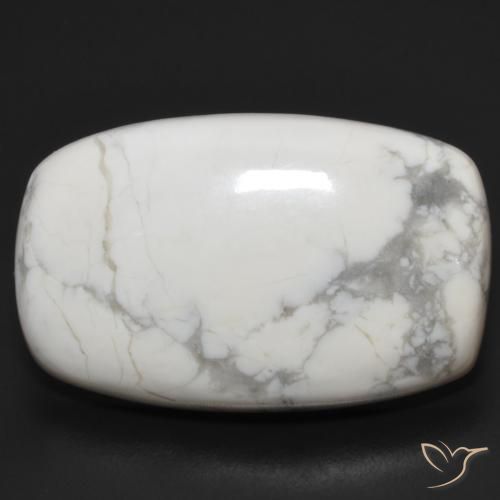 22.43ct Naturale Bianco grigio Howlite, Cuscino, Opaco