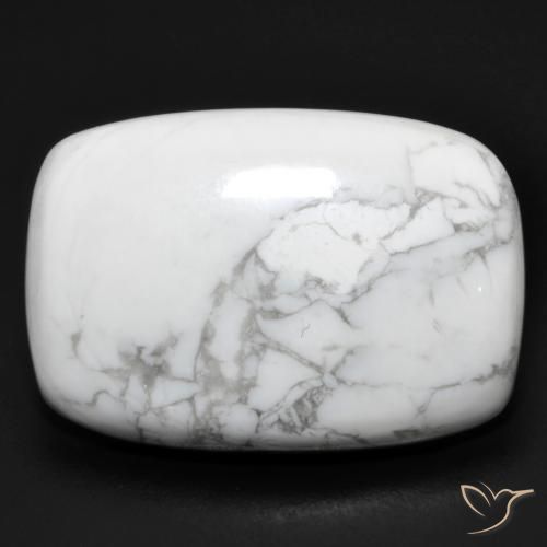 21.56ct Naturale Bianco grigio Howlite, Cuscino, Opaco