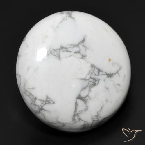 Howlite Bianco grigio naturale da 22.53 ct, Rotondo, Opaco