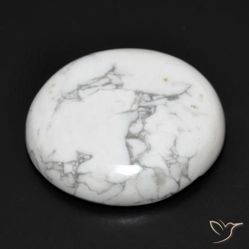 Howlite Bianco grigio naturale da 22.53 ct, Rotondo, Opaco