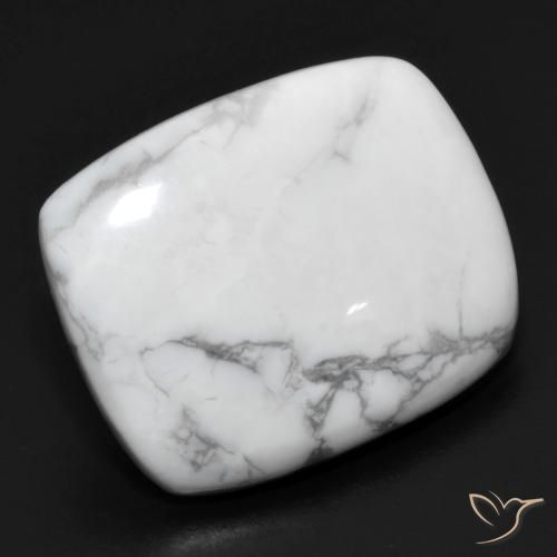 15.56ct Naturale Bianco grigio Howlite, Cuscino, Opaco