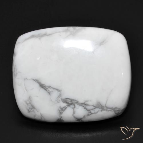Howlite Bianco grigio naturale da 15.56 ct, Cuscino, Opaco