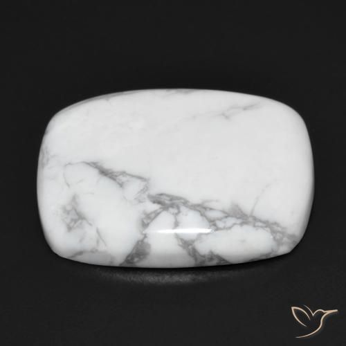 Howlite Bianco grigio naturale da 15.56 ct, Cuscino, Opaco