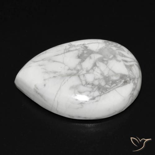 Howlite Bianco grigio naturale da 15.74 ct, Forma a pera, Opaco