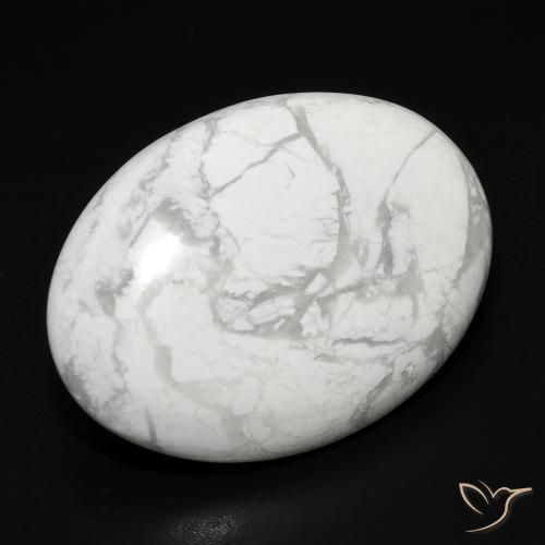Howlite Bianco grigio naturale da 17.14 ct, Ovale, Opaco