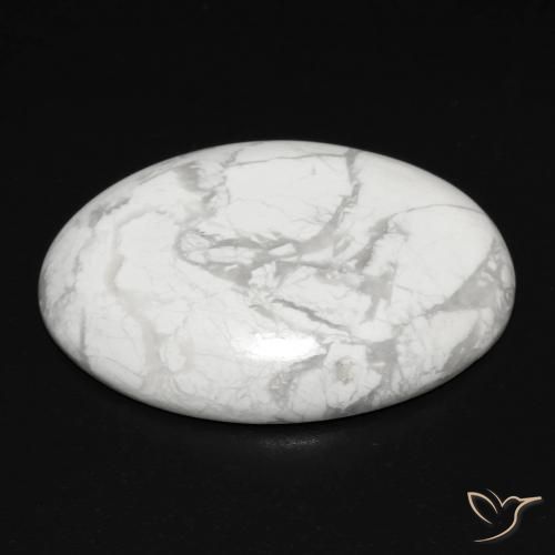 Howlite Bianco grigio naturale da 17.14 ct, Ovale, Opaco