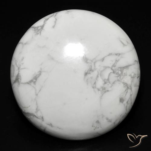 23.18ct Naturale Bianco grigio Howlite, Rotondo, Opaco