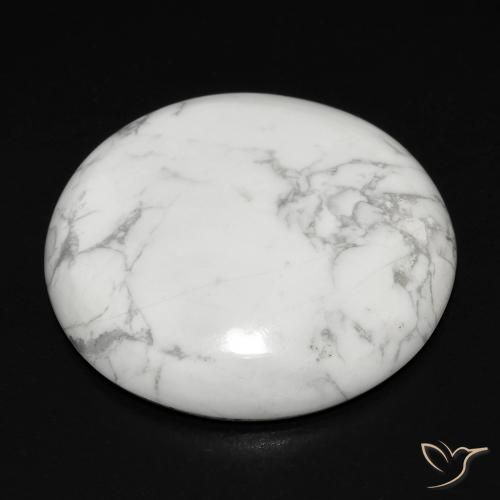 Howlite Bianco grigio naturale da 23.18 ct, Rotondo, Opaco