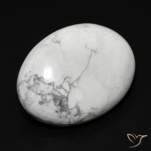 Howlite Bianco grigio naturale da 15.06 ct, Ovale, Opaco