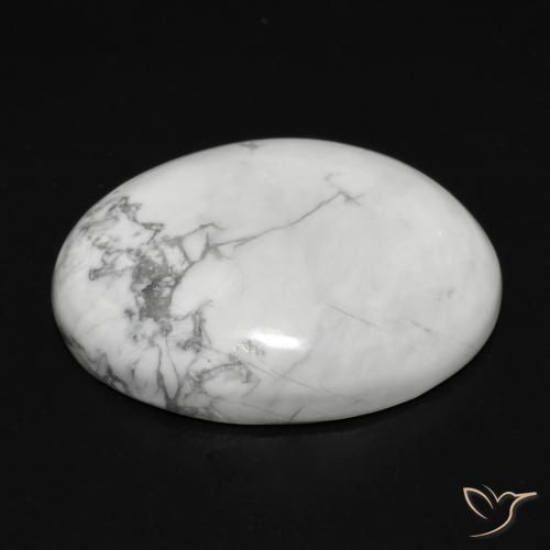 Howlite Bianco grigio naturale da 15.06 ct, Ovale, Opaco
