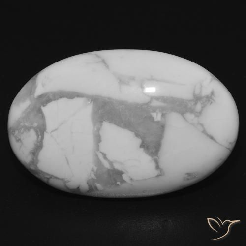 16.11ct Naturale Bianco grigio Howlite, Ovale, Opaco