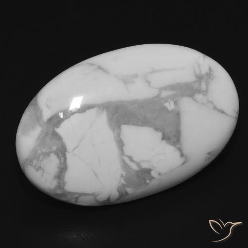 Howlite Bianco grigio naturale da 16.11 ct, Ovale, Opaco