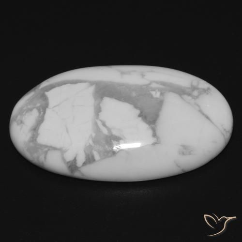 Howlite Bianco grigio naturale da 16.11 ct, Ovale, Opaco