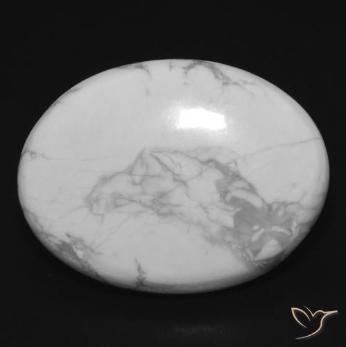 23.66ct Naturale Bianco grigio Howlite, Ovale, Opaco