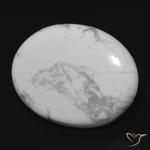 Howlite Bianco grigio naturale da 23.66 ct, Ovale, Opaco