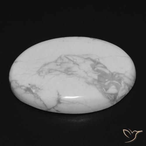 Howlite Bianco grigio naturale da 23.66 ct, Ovale, Opaco
