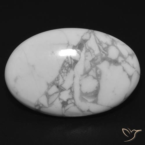 14.74ct Naturale Bianco grigio Howlite, Ovale, Opaco