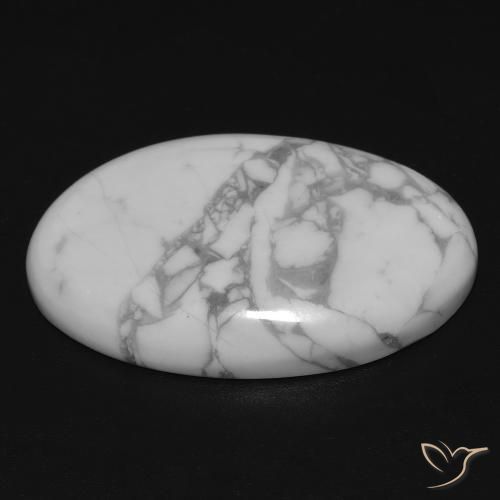 Howlite Bianco grigio naturale da 14.74 ct, Ovale, Opaco