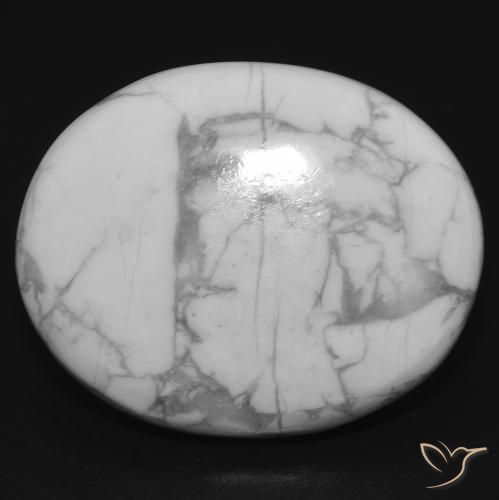 21.74ct Naturale Bianco grigio Howlite, Ovale, Opaco