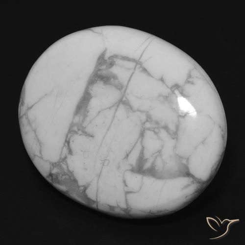 Howlite Bianco grigio naturale da 21.74 ct, Ovale, Opaco