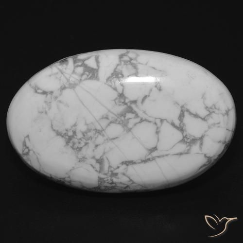 27.16ct Naturale Bianco grigio Howlite, Ovale, Opaco