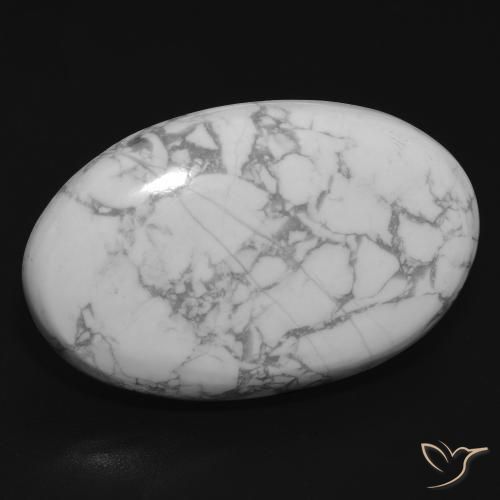 Howlite Bianco grigio naturale da 27.16 ct, Ovale, Opaco