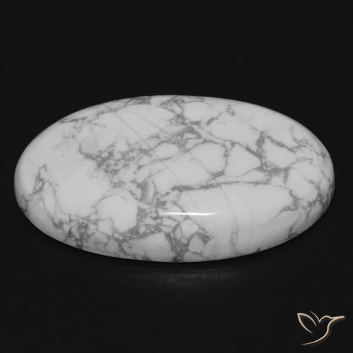 Howlite Bianco grigio naturale da 27.16 ct, Ovale, Opaco