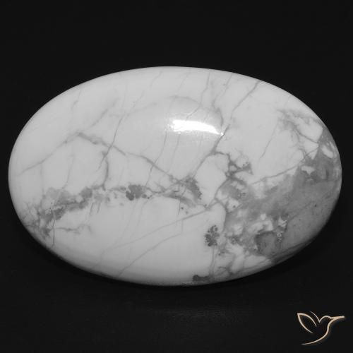 21.55ct Naturale Bianco grigio Howlite, Ovale, Opaco