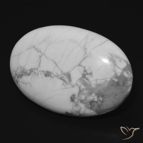 Howlite Bianco grigio naturale da 21.55 ct, Ovale, Opaco