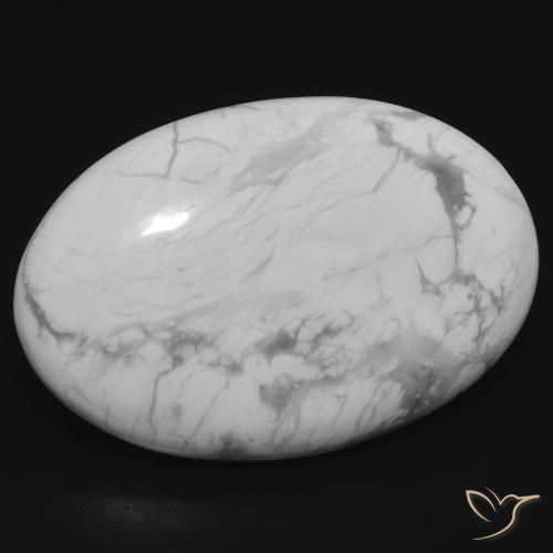 Howlite Bianco grigio naturale da 25.79 ct, Ovale, Opaco