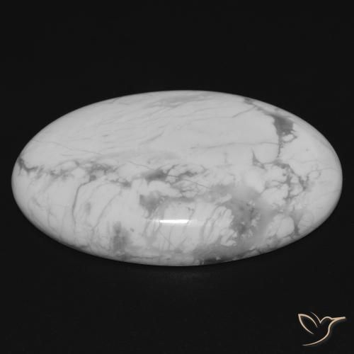 Howlite Bianco grigio naturale da 25.79 ct, Ovale, Opaco