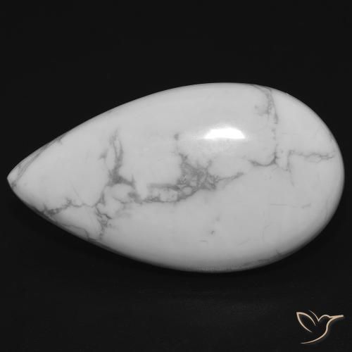 17.74ct Naturale Bianco grigio Howlite, Forma a pera, Opaco