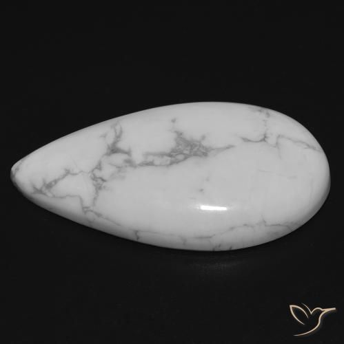 Howlite Bianco grigio naturale da 17.74 ct, Forma a pera, Opaco