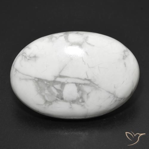 Howlite Bianco grigio naturale da 23.22 ct, Ovale, Opaco