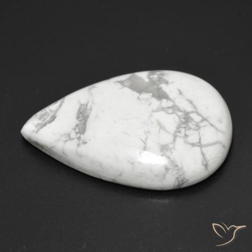 Howlite Bianco grigio naturale da 21.42 ct, Forma a pera, Opaco