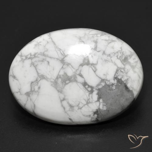 19.91ct Naturale Bianco grigio Howlite, Ovale, Opaco