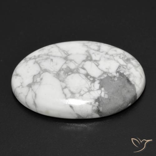 Howlite Bianco grigio naturale da 19.91 ct, Ovale, Opaco
