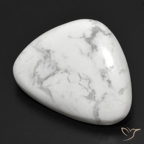 21.52ct Naturale Bianco grigio Howlite, Taglio a fantasia, Opaco