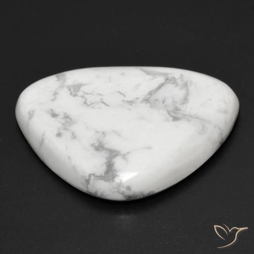 Howlite Bianco grigio naturale da 21.52 ct, Taglio a fantasia, Opaco