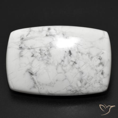 29.75ct Naturale Bianco grigio Howlite, Cuscino, Opaco