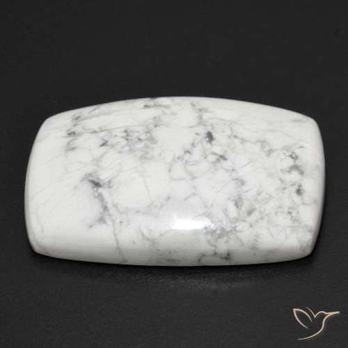 Howlite Bianco grigio naturale da 29.75 ct, Cuscino, Opaco
