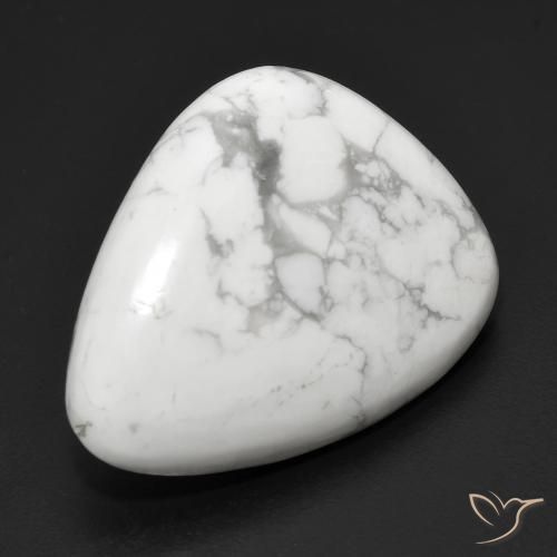 Howlite Bianco grigio naturale da 19.85 ct, Taglio a fantasia, Opaco
