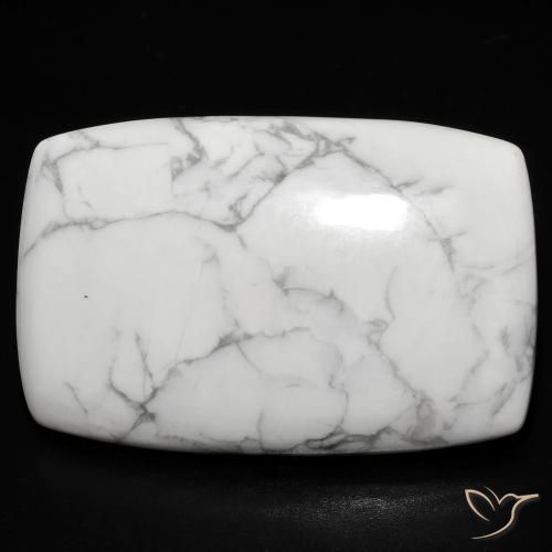 27.68ct Naturale Bianco grigio Howlite, Cuscino, Opaco