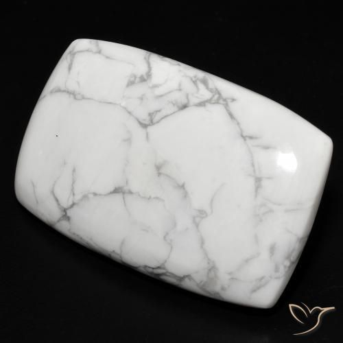 Howlite Bianco grigio naturale da 27.68 ct, Cuscino, Opaco
