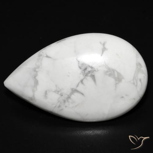 18.97ct Naturale Bianco grigio Howlite, Forma a pera, Opaco