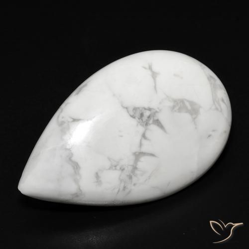 Howlite Bianco grigio naturale da 18.97 ct, Forma a pera, Opaco