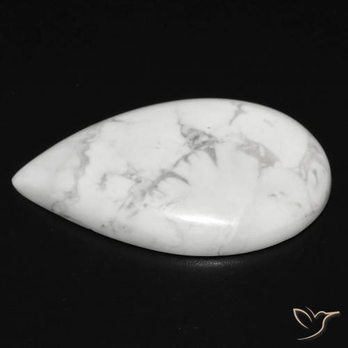 Howlite Bianco grigio naturale da 18.97 ct, Forma a pera, Opaco