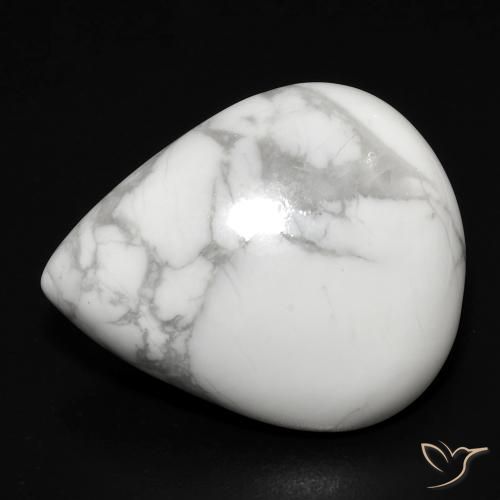 18.33ct Naturale Bianco grigio Howlite, Forma a pera, Opaco